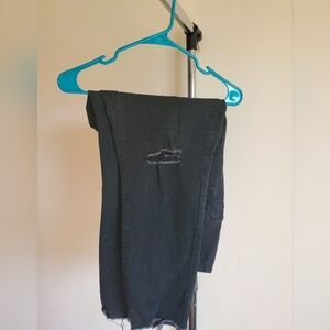 Black Distressed Maternity Jeans, Size XXL, 14